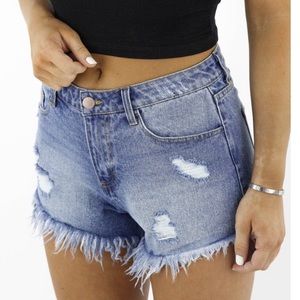 Denim Shorts : Medium Wash Large